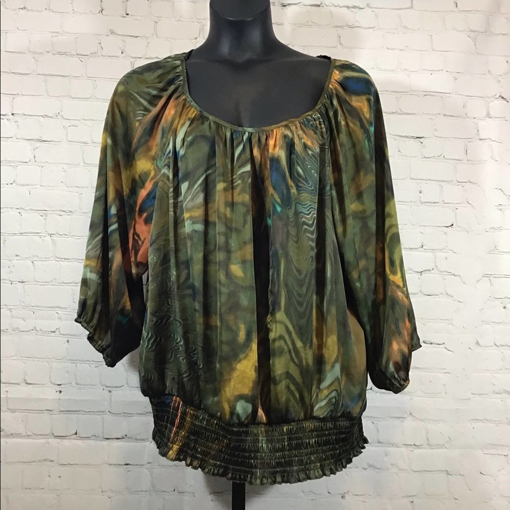 Cato’s Peasant Top Multi Color Size 26/28